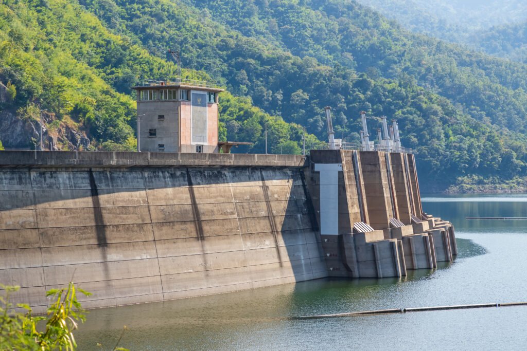 Tak, Thailand - December 24, 2018: Bhumibol Dam with hydroelectr